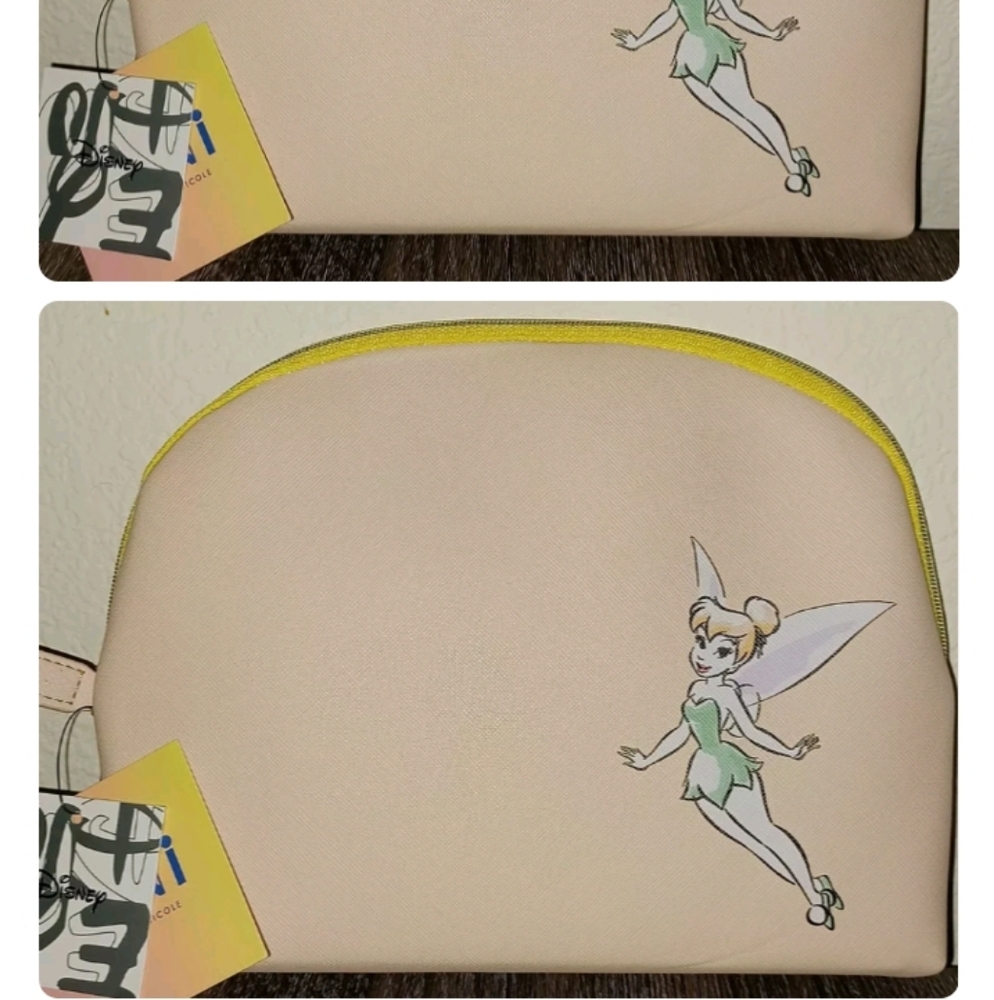 DISNEY DANI TINKER BELL Pouch Make-up Travel  Zip Bag measurements: approximatel